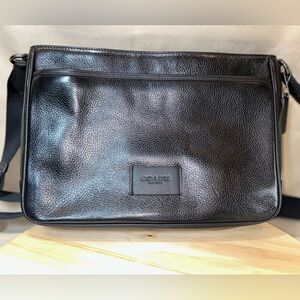 Coach Black Pebbled Leather Messenger/Computer Bag